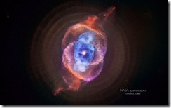 Image of the Cat's Eye Nebula from NASA's Chandra X-ray Observatory and NASA's Hubble Space Telescope