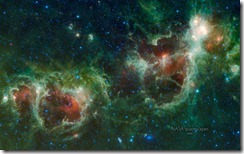 Image of the Heart and Soul Nebula from NASA's Wide-field Infrared Survey Explorer (WISE)