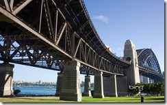 Bradfield Park, on Sydney's North Shore, where the Harbour Bridge crosses the harbour in Sydney, New South Wales