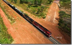 Aerial of the Ghan Train, Australia