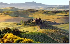 Paesaggio nei pressi di San Quirico d’Orcia, Siena (Landscape near San Quirico d'Orcia town)