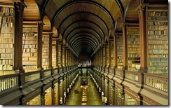 Gallery of the Old Library at Trinity College in Dublin, Ireland