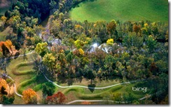 The Great Serpent Mound, a pre-historic effigy mound, along Ohio Brush Creek in Ohio