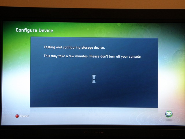 how to create a new storage device on xbox 360
