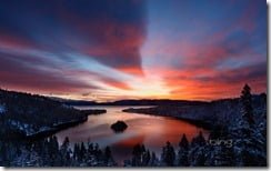 Dawn light over Emerald Bay, Lake Tahoe, California