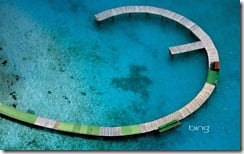 Martinique, beach pier, aerial view