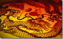 Close-up of dragon stencil