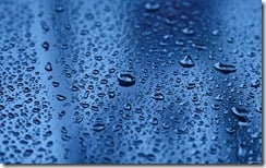 Rain-covered windshield