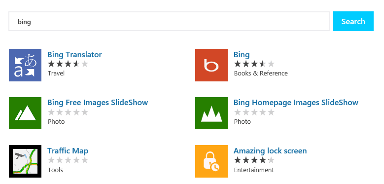 Windows Store Now Searchable on the Web