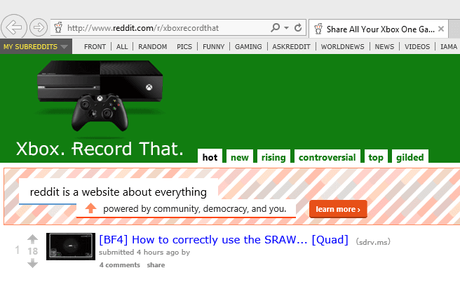 Microsoft establishes a Subreddit for Xbox Record That Clips