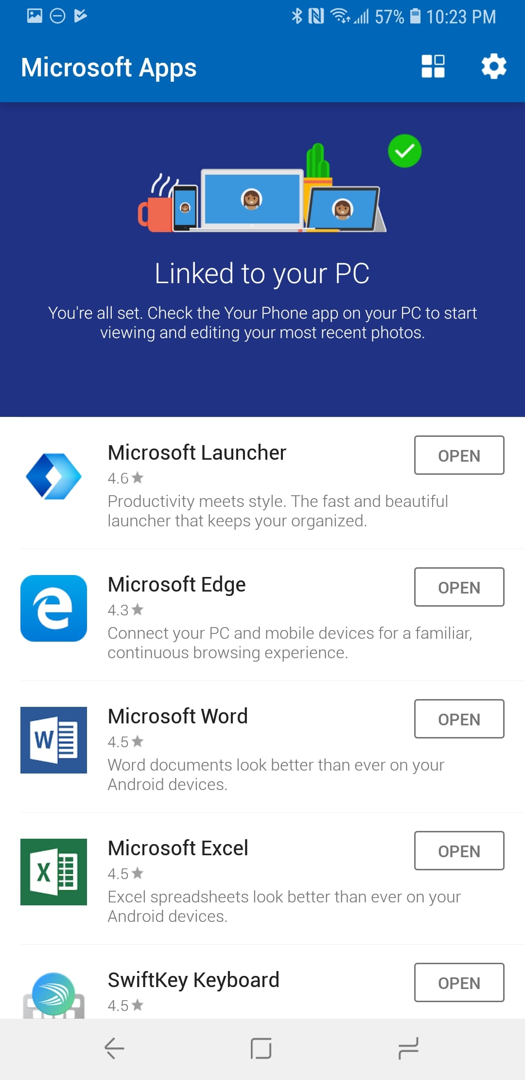 Microsoft Apps App on Android