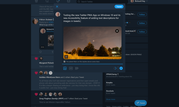 Accessibility Feature Added to Windows 10 Twitter PWA App