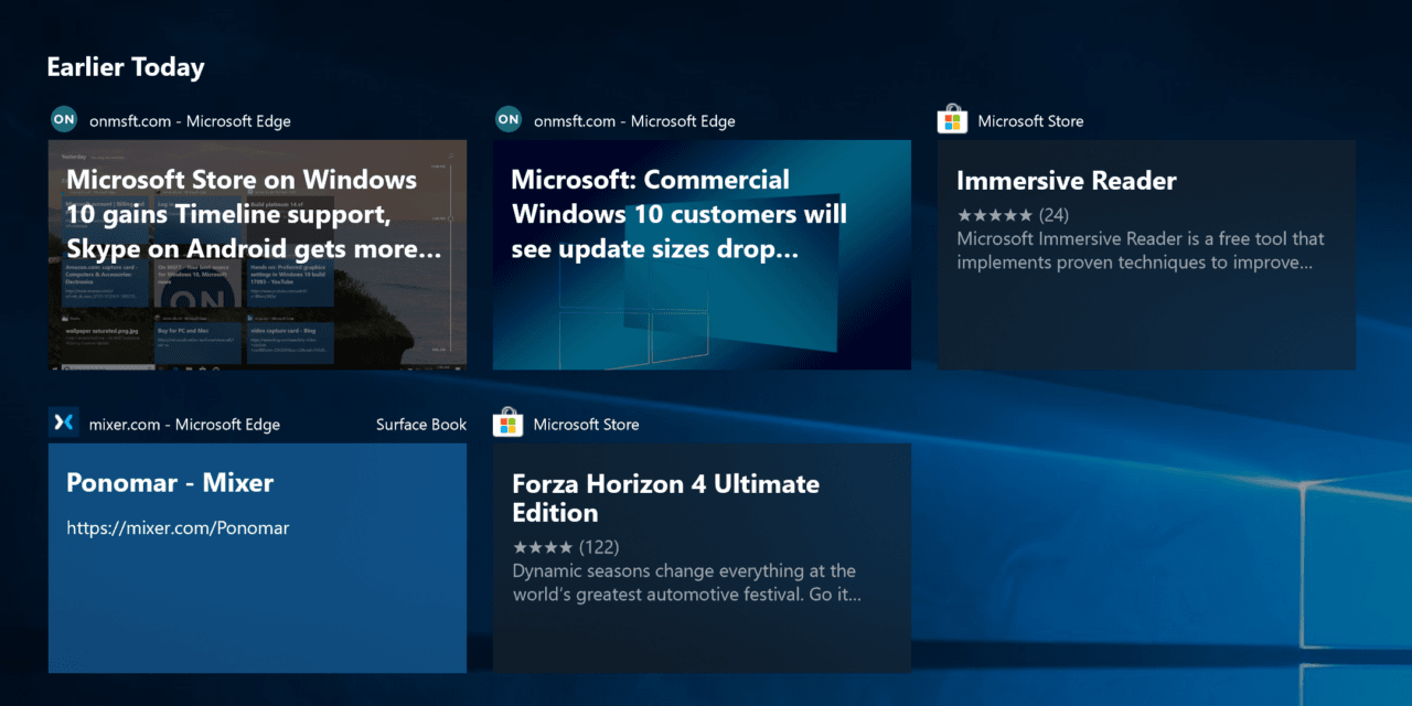 Microsoft Store Listings Added to Windows 10 Timeline