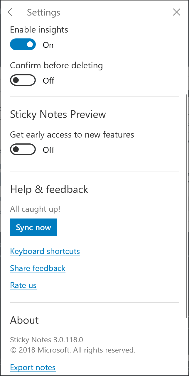 Sticky Notes Preview