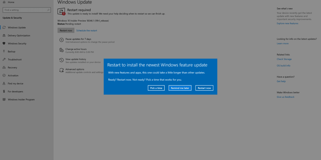 Windows 10 (19H1) Fast Ring Build 18346 Released