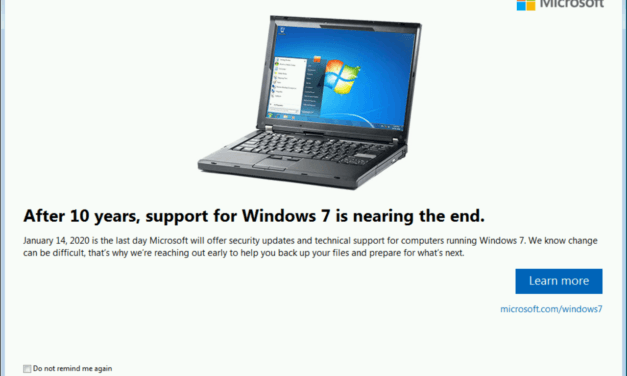 Windows 7 Reminder About End of Support