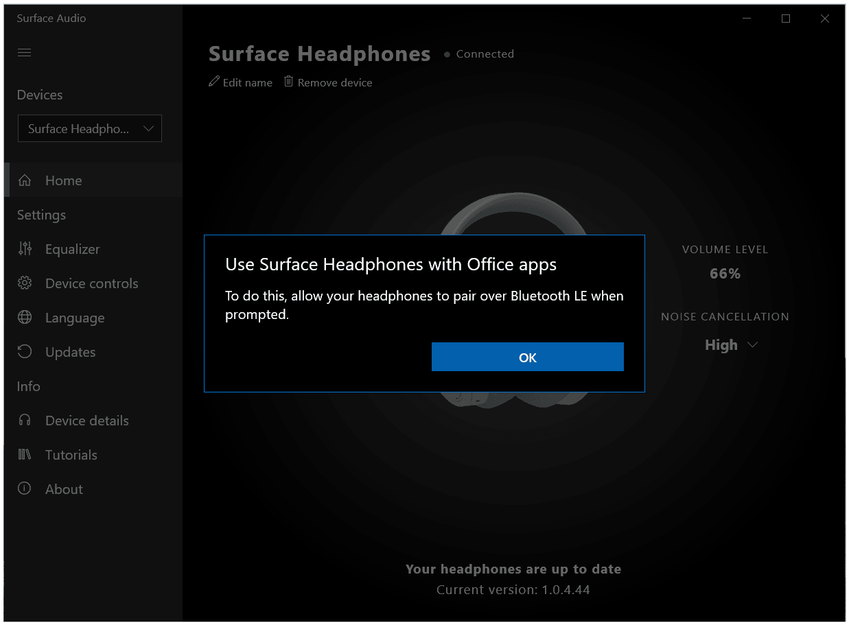 Surface Audio App on Windows 10