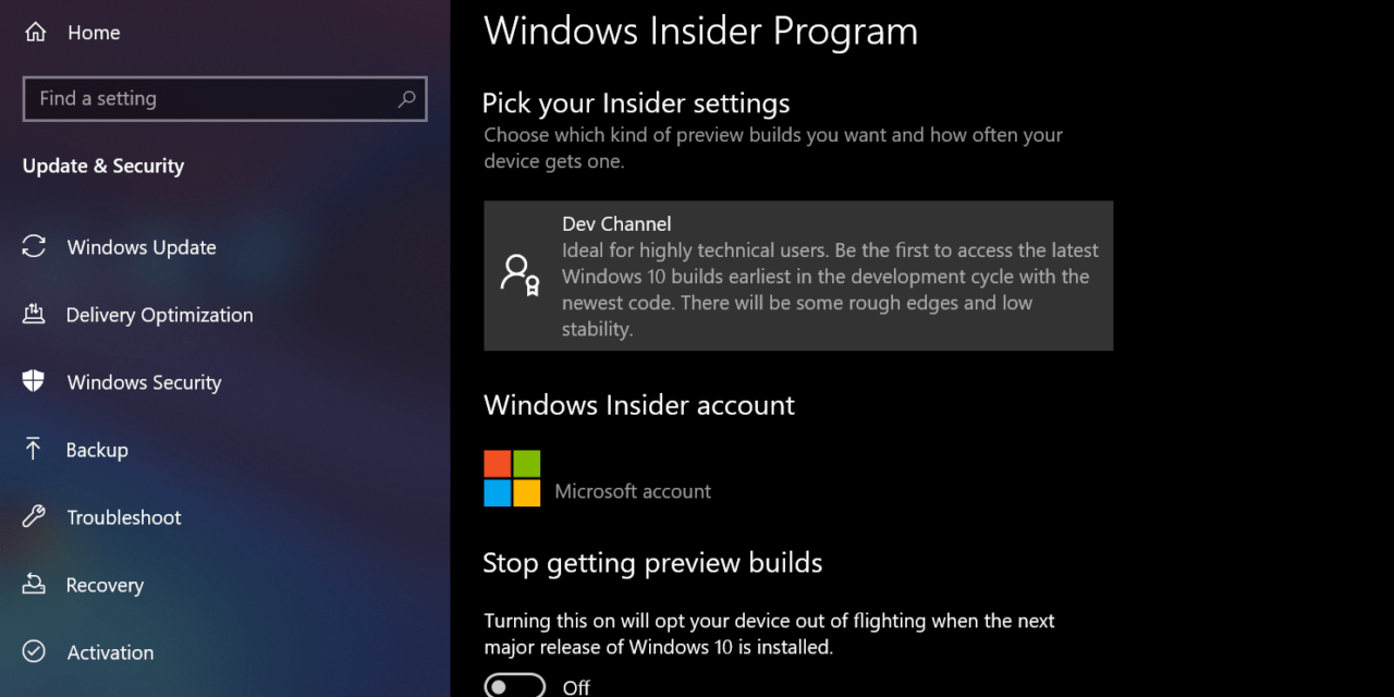 Windows Insider Channels Go Live