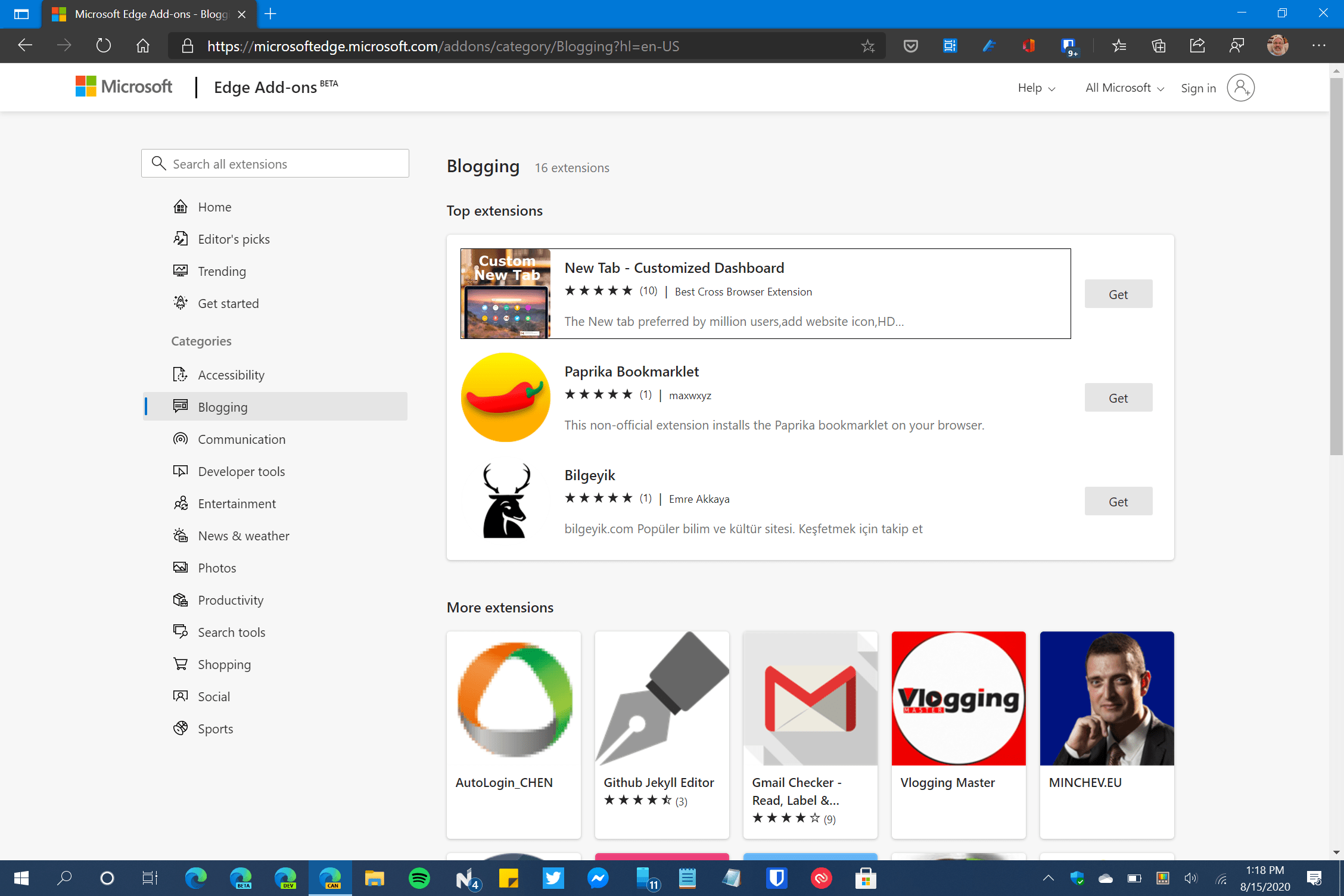 Microsoft Edge Add-ons